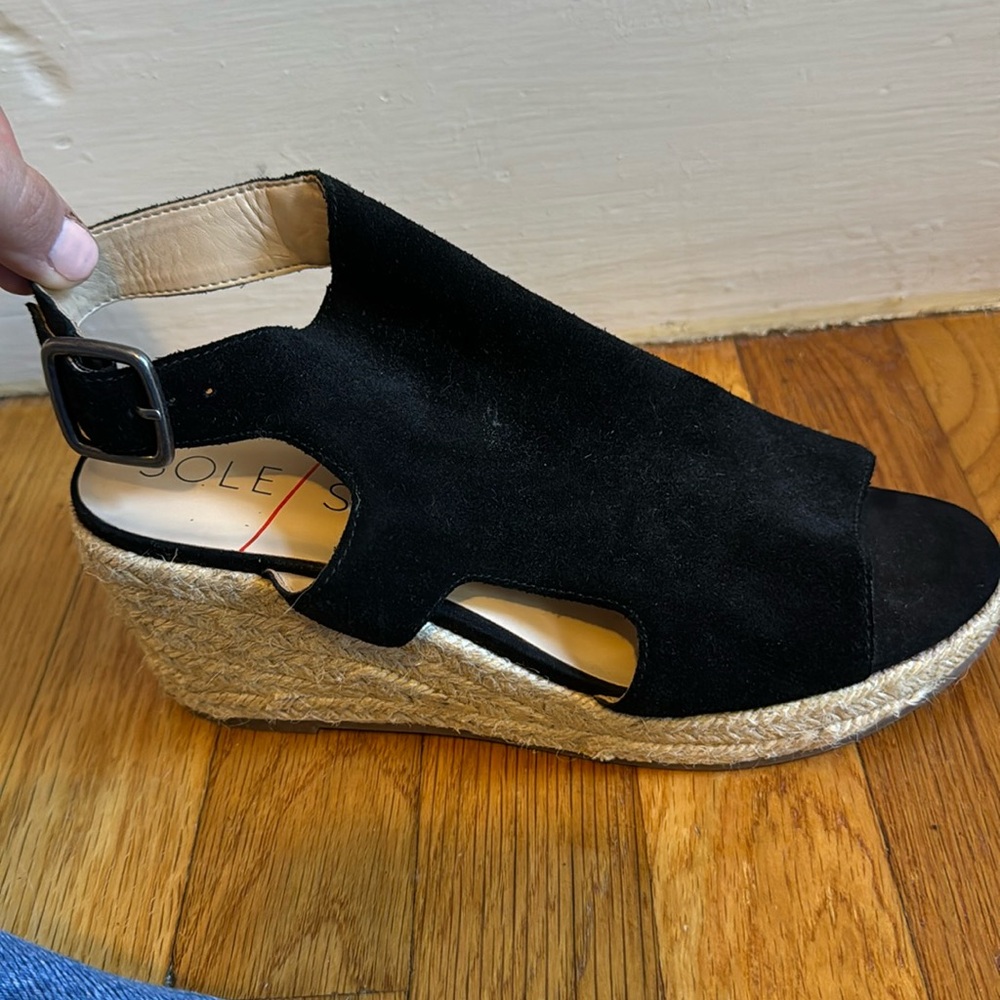 SOLE SOCIETY BLACK WEDGES SIZE 7.5